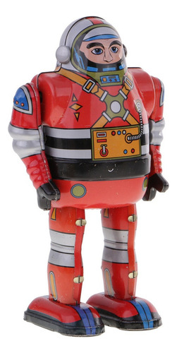 Robot Astronauta Vintage Wind Up Con Llave Mecánica