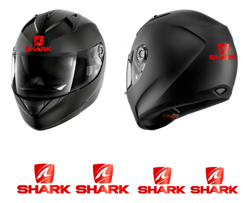 Kit  Adesivo Refletivo Capacete Shark Emblema Com 4 Unidades