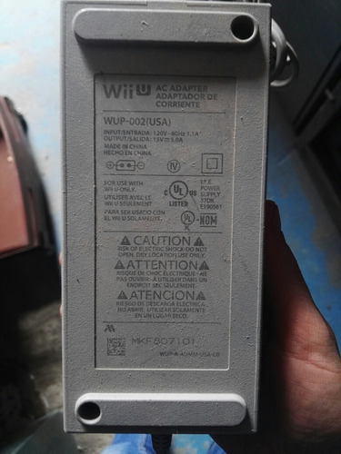 Adaptador Fuente Corriente Cargador Wii U Wup 002 Original