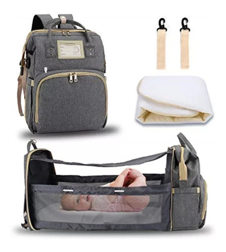 Imagen 2 de 10 de Bolso Pañalera Con Cambiador De Bebé Plegable