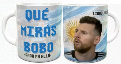 Taza mágica personalizada Messi Que miras bobo?