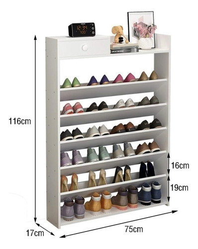 Organizador De Zapatos Horizontal Con Cajón Color Blanco-mar