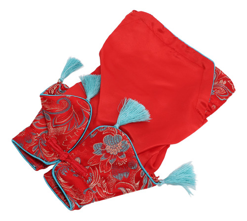 Roupas De Estilo Chinês Para Cães Cheongsam Satin Pet Tang S