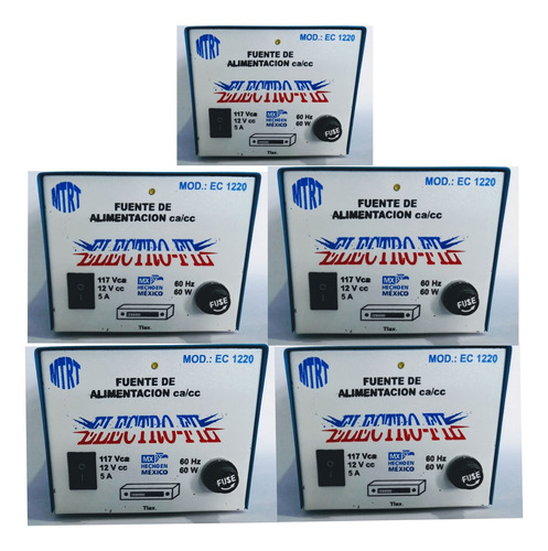 ¡promoción! Pack 5 Pzs Eliminador 12v A 5amp Reforzado 