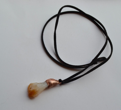 Imagen 6 de 6 de Collar Con Dije Piedra Citrino, Accesorio De Moda, Fashion