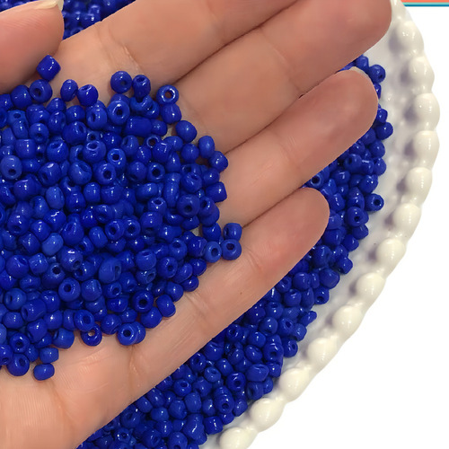 Miçanga Miçangão Leitoso Guia De Proteção 6/0=4,1mm 645un Comprimento 4 Mm Cor Azul-escuro Diâmetro 4 Mm