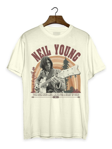 Camiseta Neil Young Folk Rock Malha Ecológica