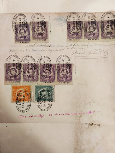 Filatelia Coleccion De Timbres Fechado 31 Mayo 1881 Mexico