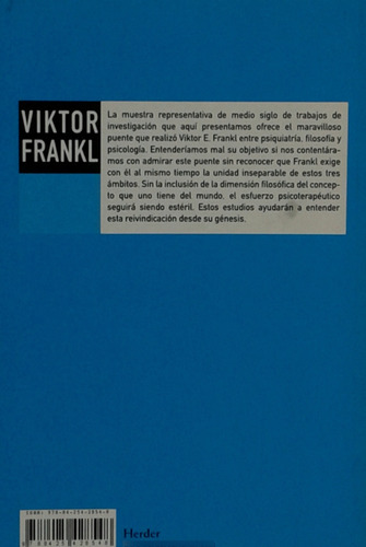Logoterapia Y Análisis Existencial, Viktor Frankl, Ed Herder (Usado)
