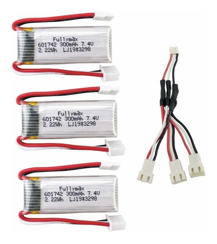 3 Baterias Lipo 7.4v 300mah 2s Fytoo