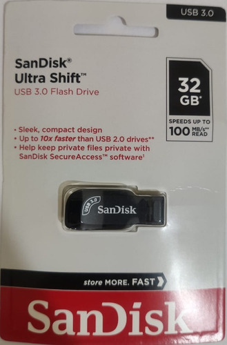 Imagem 2 de 6 de Pen Drive 32gb Cruzer Blade Ultra Shift Usb 3.0 Sandisk