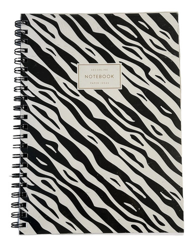 Cuaderno Espiralado A4 Decorline Hoja Rayada Color Negro Hojas