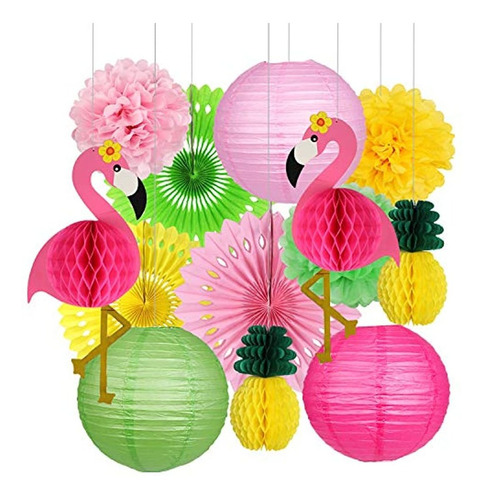 Decoracion Para Fiestas De Flamingo Y Piña. Marca Pyle