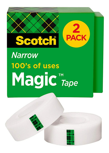 Cinta Adhesiva Scotch Magic 12 X 1296 Pulgadas En Caja Trans