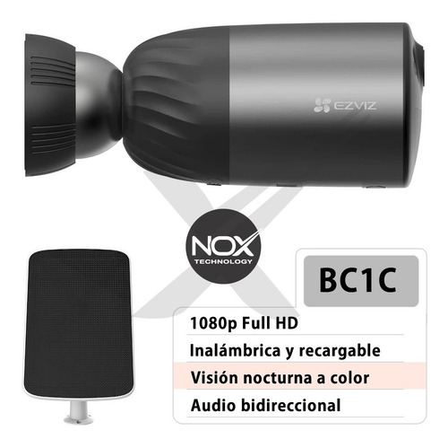 Imagen 2 de 10 de Kit Camara Ezviz Camara Exterior Wifi Solar + Paneles - Nox