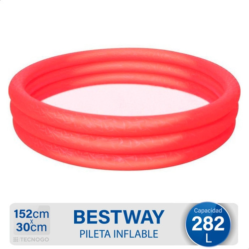 Imagen 2 de 7 de Pileta Inflable Redonda Roja Bestway 152cm X 30cm 282l