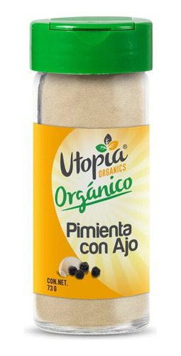 Utopia Organics 100%  Organico Pimienta Con  Ajo 73g