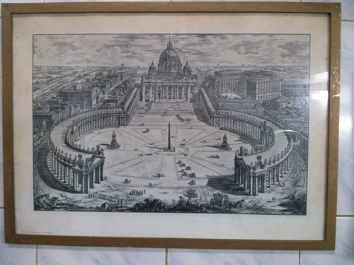 Cuadro St.peter Piazza And Colonnades,penn Prints,1957lamina