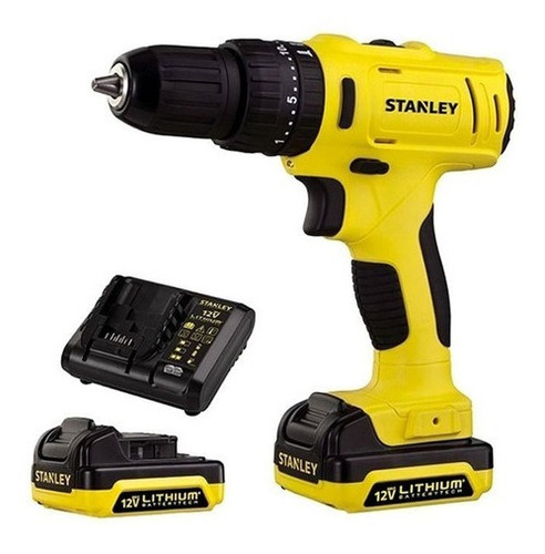 Imagen 2 de 3 de Taladro Atornillador Stanley Inalámbrico Percutor Sch121s2k Amarillo 50