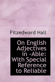 Libro On English Adjectives In -able: With Special Refere...