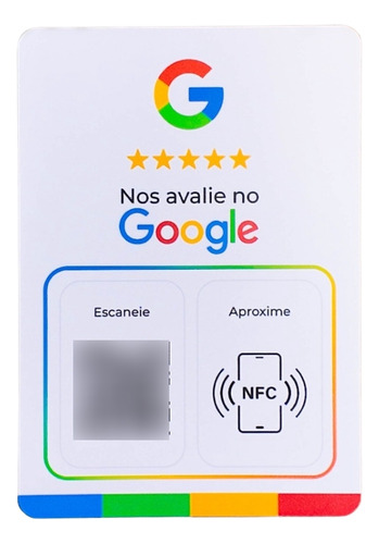 Placa Google Avaliação Com Chip Nfc E Qr Code Kit Com 3