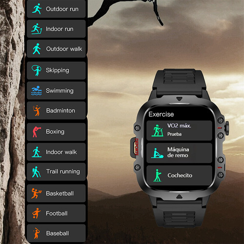 Smart Watch Hombres Bluetooth Contestar Llamada Reloj Inteligente Asistente De Voz Deportivo Smartwatch De Color Caqui