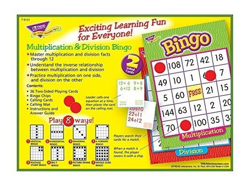 Multiplicación - Juego De División De Bingo