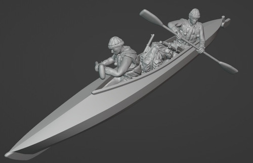 Comandos Anfibios Malvinas Kayak Impresión 3d 1/72