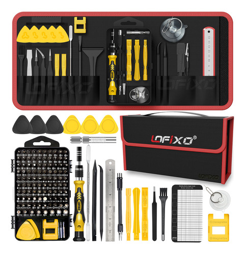 LOFIXO Destornillador Pentalobe Triwing Plano para iPhone/MacBook Laptop Celulares Juego de Desarmadores Reparación 152 pc Kit Electrónnica compatible con Torx T6 T8 T10 con hueco para xbox Ps4 Switch