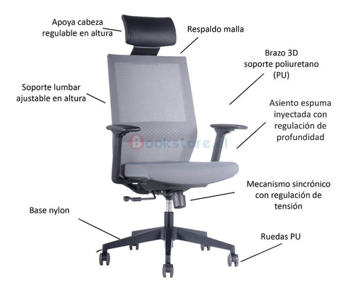 Silla Ejecutiva Rubens Con Cabecero Y Brazos | Bookstore