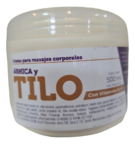 Crema Masajes Las Claras Con Arnica Y Tilo 500ml