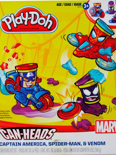 Imagen 2 de 6 de Plastilina Play Doh Marvel Can-heads