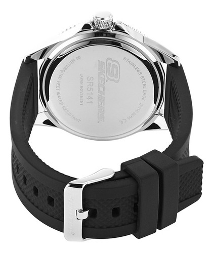 Reloj Hombre Skechers Longfellow Silicon Color de la correa Negro