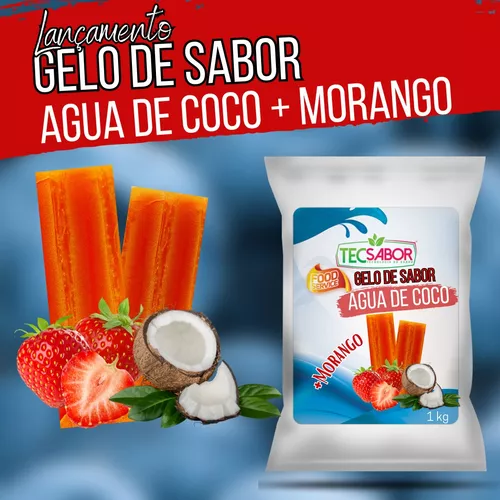 Como Fazer Gelo de Sabor Água de Coco e Morango Base pronta Tecsabor -  Tecice #gelodesabor #gelo 