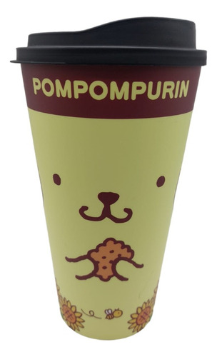 Vaso Plastico Con Tapa Sanrio Pompompurin Purin Hello Kitty