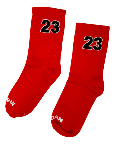 Calcetas 23 Basketball 1 / 2 Negro Blanco Rojo 3 Pack