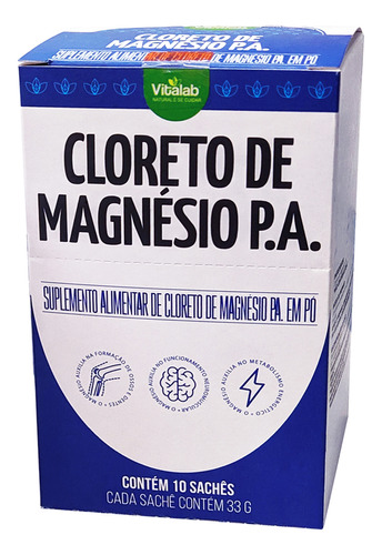Cloreto Magnésio P.a - Vitalab - Caixa Com 10 Sachês