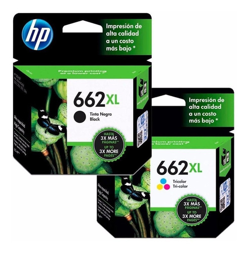 Cartuchos Hp 662xl Negro + Color Combo Originales P2515 3515