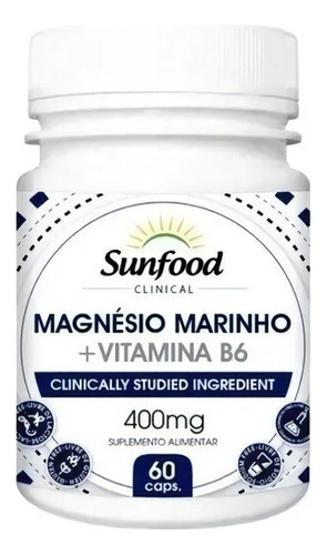 Magnésio Marinho + Vitamina B6 400mg 600 Caps Sunfood