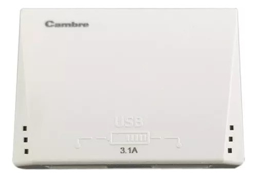 Modulo Cambre Cargador Usb Doble 220v Blanco 3,1 A.