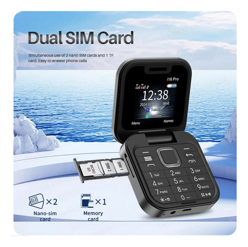 Teléfonos Celulares Plegables Pequeños I16pro De 1.77 Pulgad