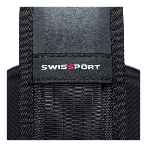 Bolsa Transversal Shoulder Bag Masculina Mochila Swissport Cor Preto Desenho do tecido Lisa