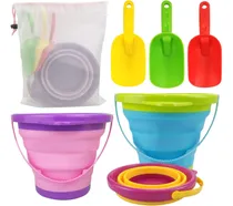Comprar Pouyrba Cubo De Playa Plegable, 3 Cubos Y Palas De Arena Ple