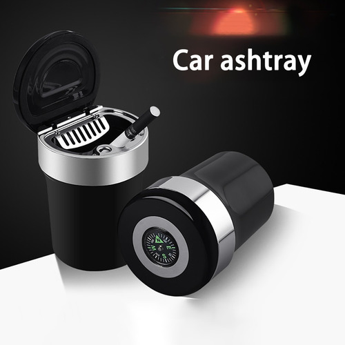 Accesorios Coche Cenicero Brújula Acero Inoxidable Con Led Y
