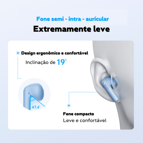 Fone Qcy E20 Ailybuds Anc Bluetooth 5.4 Cor Branco