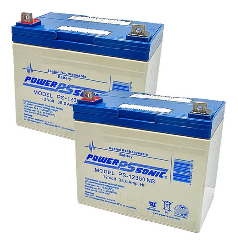 Imagen 1 de 7 de 2 Baterías De Silla De Ruedas Eléctrica Ps12350 12 Volts 35a