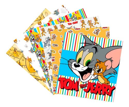 6 Cortes P Patchwork 20x20 Retazos Tela Tom Y Jerry