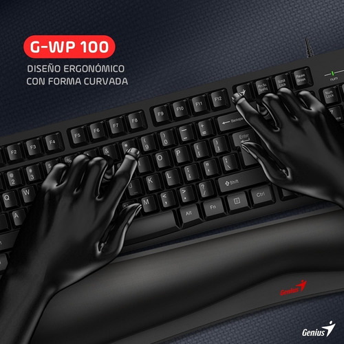 Imagen 4 de 8 de Pad Teclado Genius Reposa Muñecas Gamer Pc Escritorio