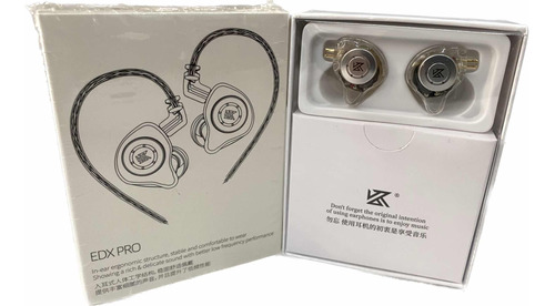 Fone De Ouvido In-ear Kz Edx Pro Transparente Novo