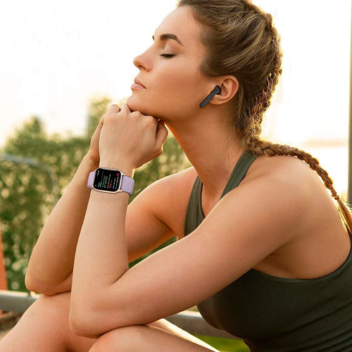 Reloj Inteligente Smartwatch Estilo De Vida Y Fitness Ew1 Color De La Caja Blanco Color De La Malla Lila Color Del Bisel Dorado
